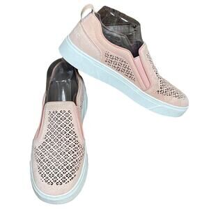 Vionic Kimmie Perf Slip On Shoes Pink Suede Sneaker Size 9